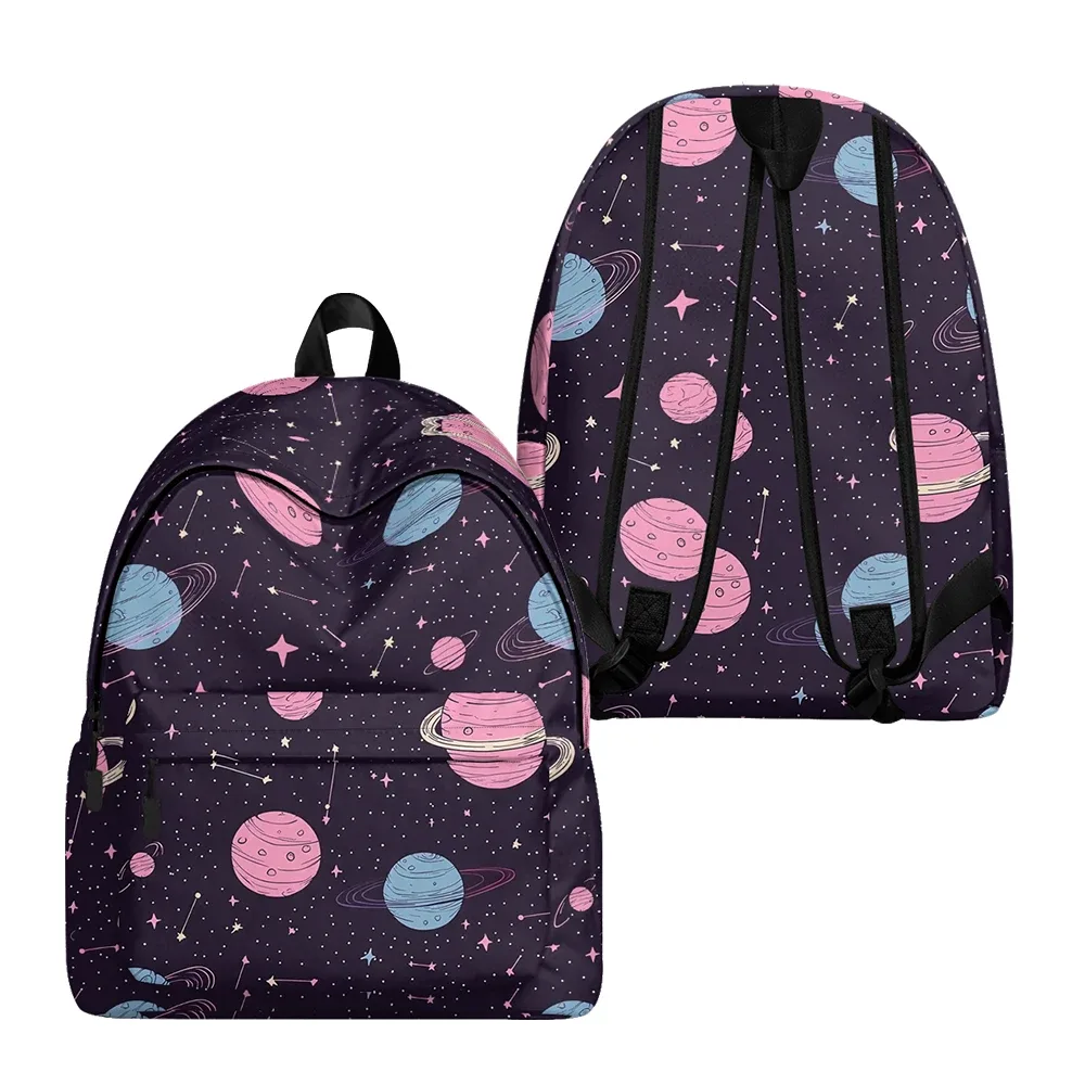 sac à dos imprimé galaxie soleil lune planètes, sacs à crayons, bretelles réglables, sac d'école léger, ensembles de voyage pour adolescents et étudiants