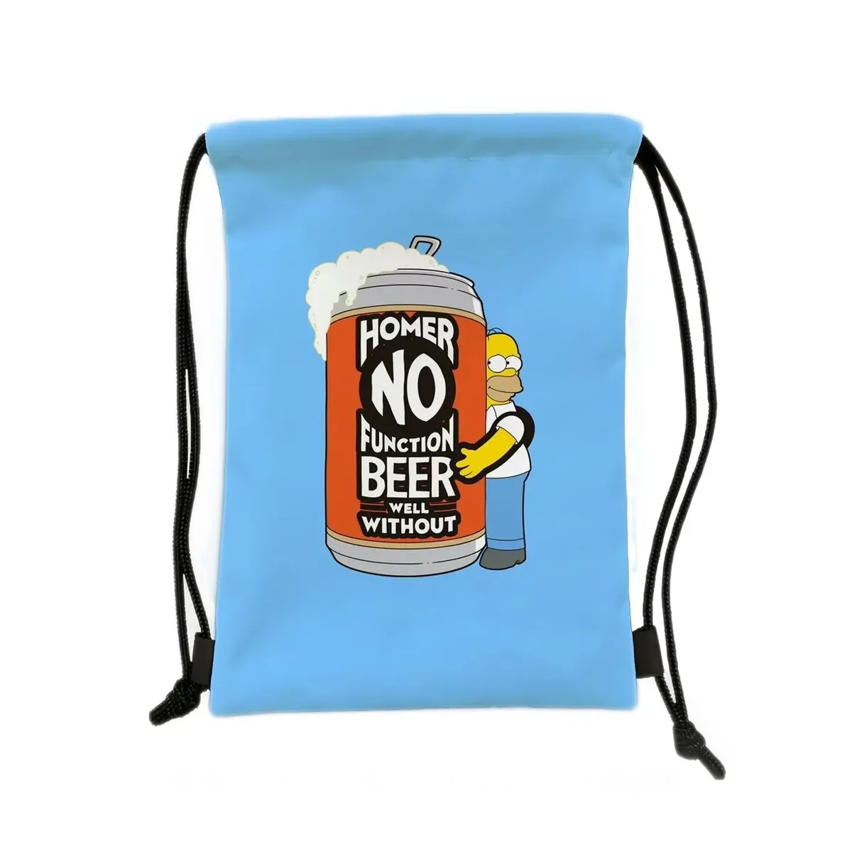 sac à dos de sport à cordon de serrage avec personnage jaune de dessin animé, imprimé garçon sur skateboard, sac de rangement portable pour voyage et shopping