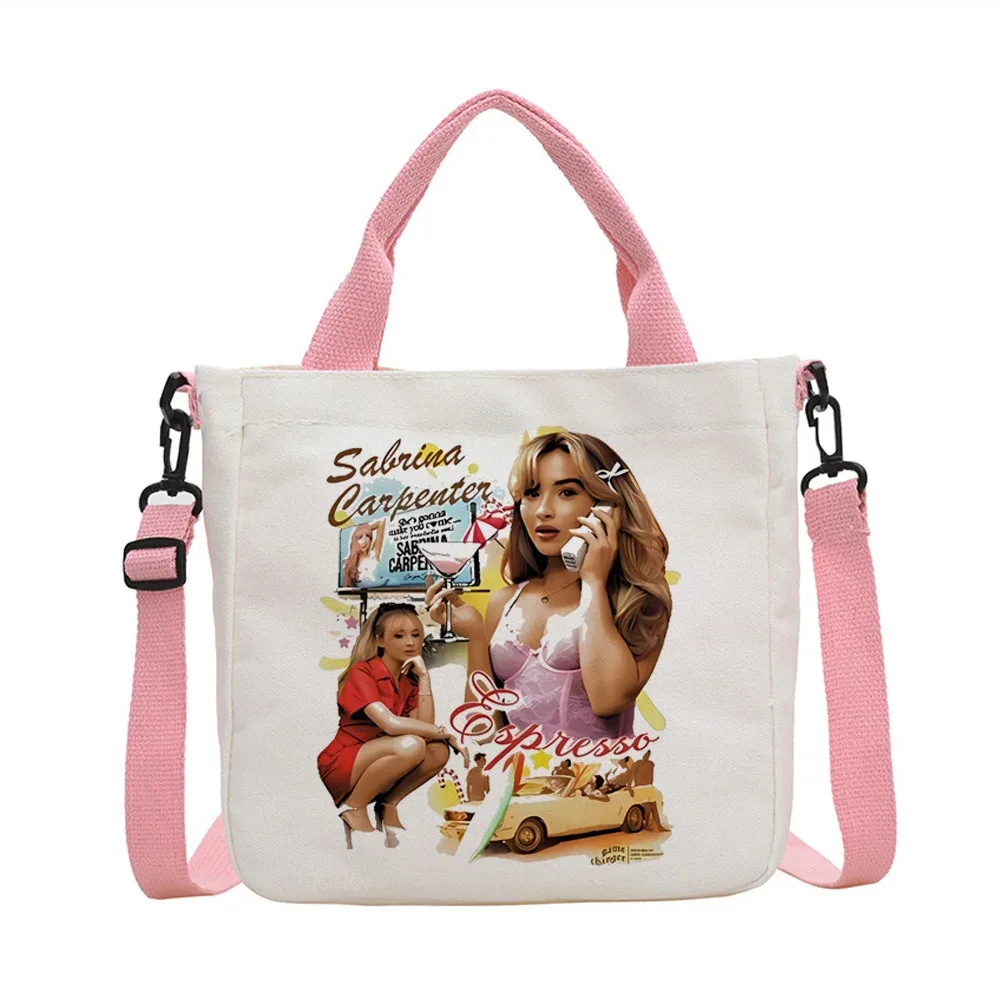 sac fourre-tout personnalisable sabrina carpenter, sacs en tissu pliables, sac de courses, sac à bandoulière pour femme