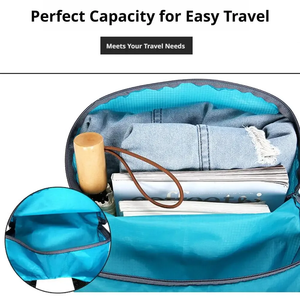 sac à dos pliable imperméable léger pour le voyage, le rangement, la randonnée, le sport, grande capacité, sac portable pour l'extérieur