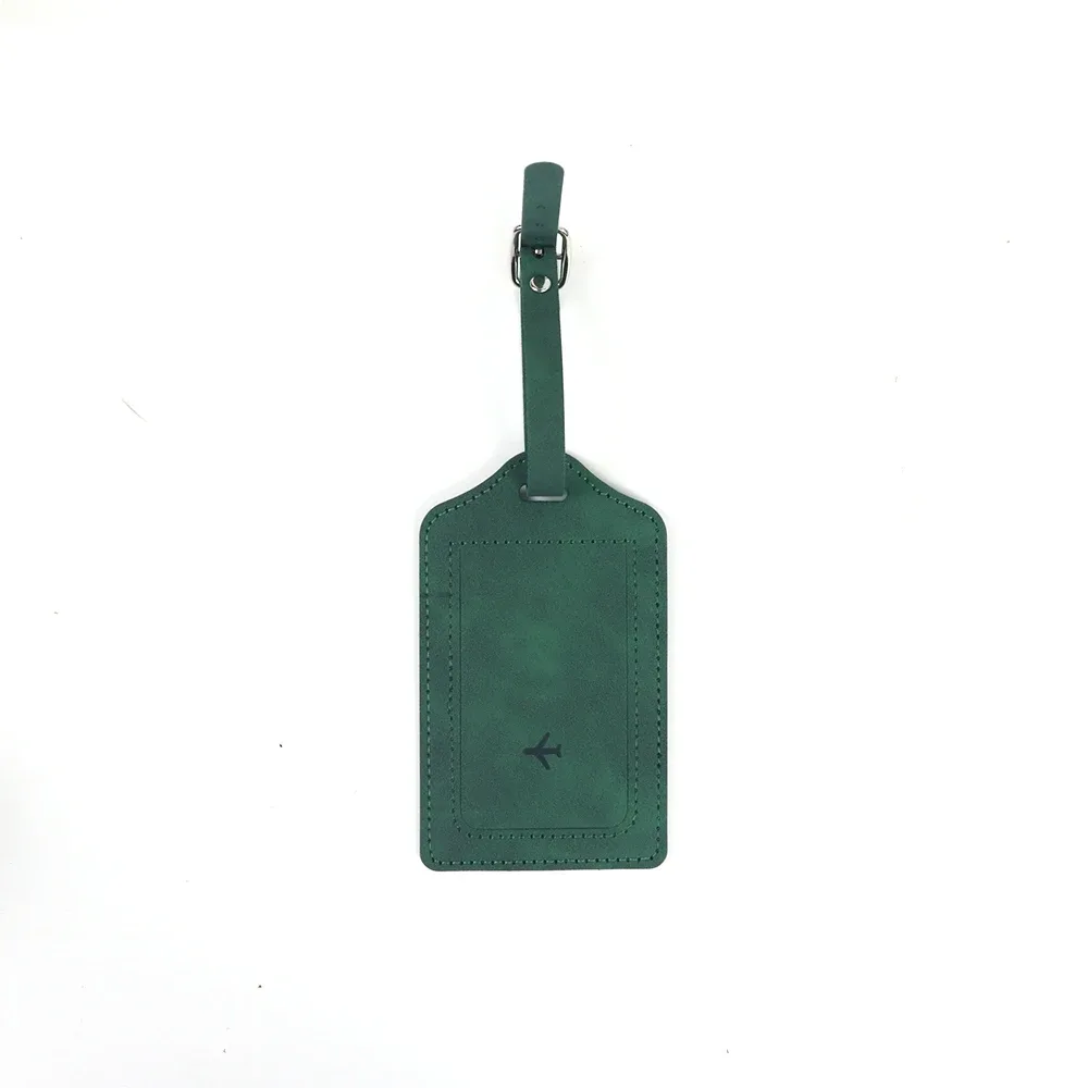 étiquette de bagage personnalisée en cuir pu avec nom, accessoire anti-perte pour voyage, carte d'embarquement en cuir