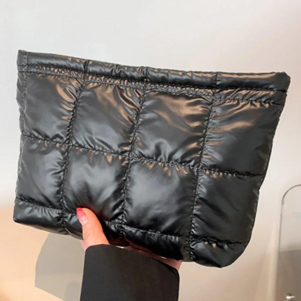 sac de rangement matelassé pour poudres de maquillage pour femme, sac à main solide, pochette pour document, trousse d'évaluation cosmétique, grande capacité