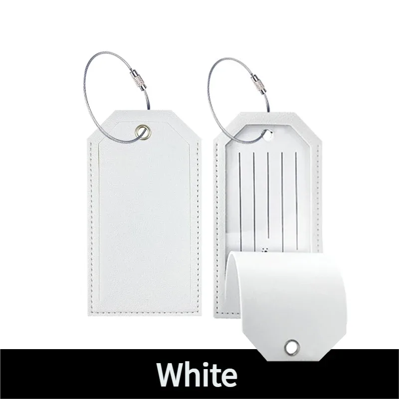 étiquette de bagage en cuir pu personnalisée avec boucle en fil d'acier - identificateur de sac de voyage personnalisé pour les voyages en avion