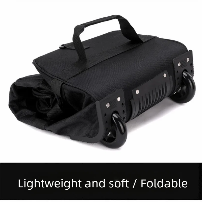 sac polochon à roulettes robuste, bagage roulant pliable et résistant à l'eau avec bandoulière réglable et poches pour voyage et salle de sport