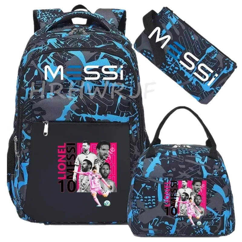 sac à dos de football messi, camouflage, pour garçons et filles, sac de voyage multifonctionnel, grande capacité, sac d'école pour femmes et hommes, sac à dos pour ordinateur portable usb, mochilas