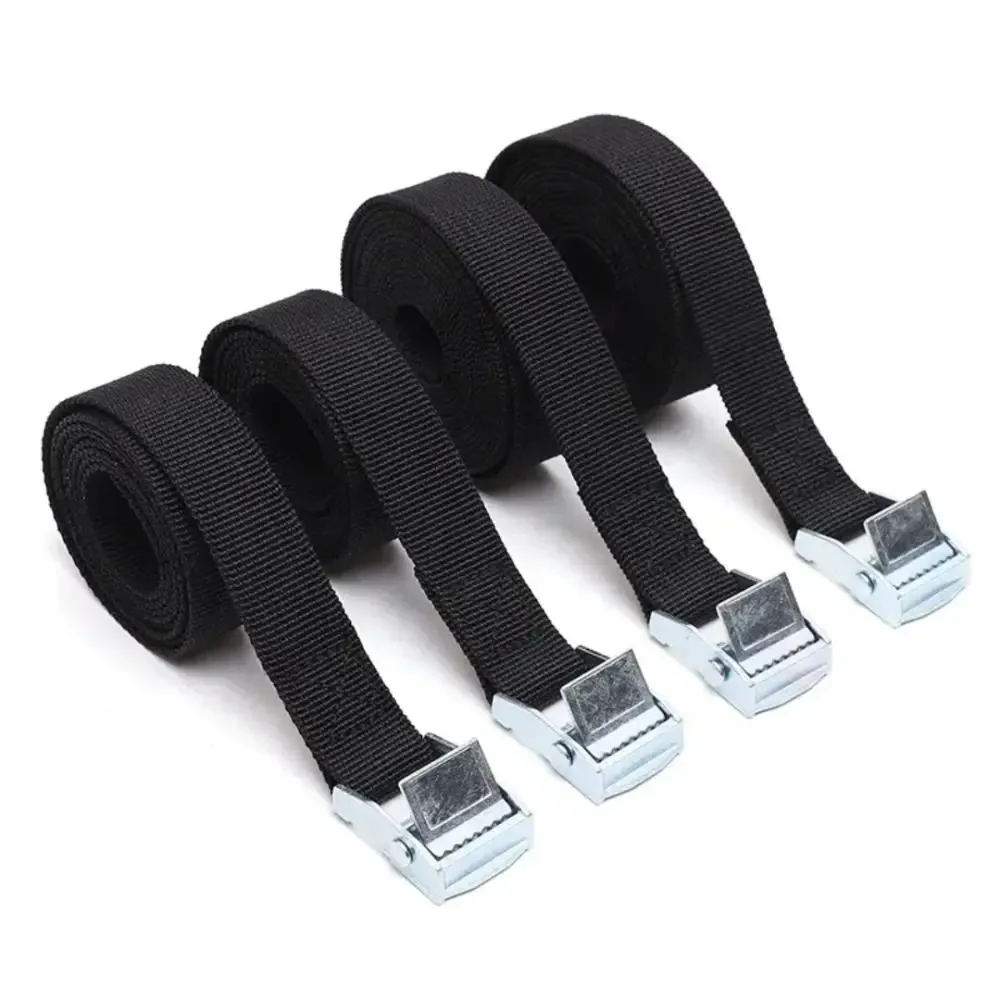 sangles d'arrimage noires 1/2/3 mètres * 25 mm, sangles de bagages réglables, ceinture à cliquet robuste, boucle en métal, sangles d'arrimage de cargaison