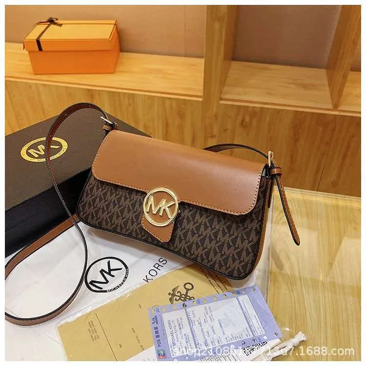 Sac bandoulière Michael Kors, Nouveau sac à main décontracté et simple de haute qualité avec imprimé lettre MK, Idéal pour le shopping quotidien
