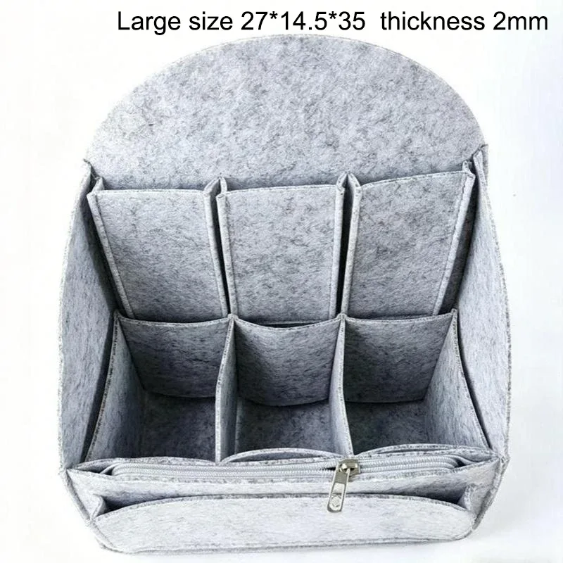organisateur de sac à dos en feutre, insert multi-compartiments, doublure de sac, grande capacité, séparateur léger pour le voyage, l'école et le rangement