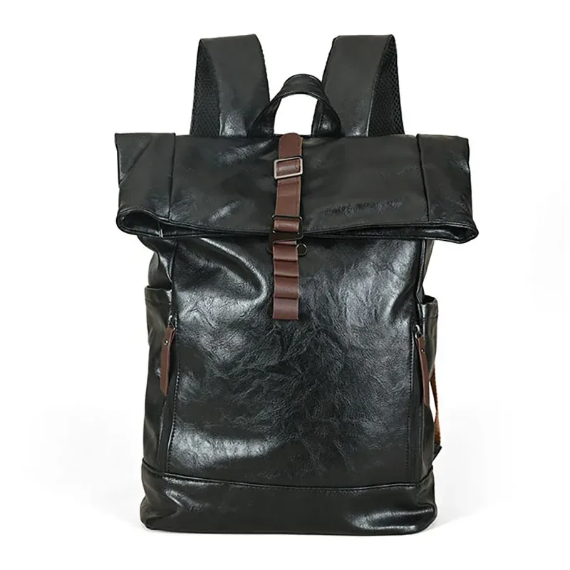 sac à dos en pu pour hommes, grande capacité, voyage en plein air, déplacements, camping, randonnée, sac à bandoulière, voyage d'affaires, ordinateur portable, collège, cartable