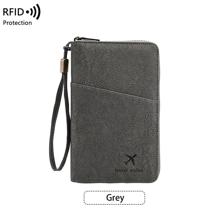porte-passeport anti-rfid multifonctionnel, organiseur de documents de voyage, sac de rangement pour billets, portefeuille pour plusieurs passeports