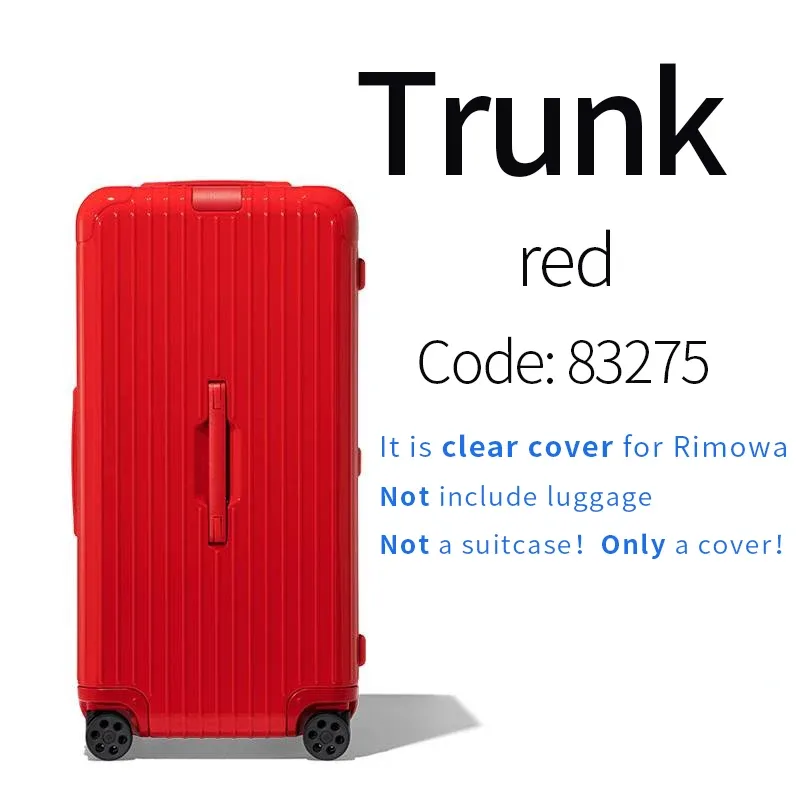 juste de bagage transparente rimowa, housse de protection, essential trunk plus, 31 po, 33 po