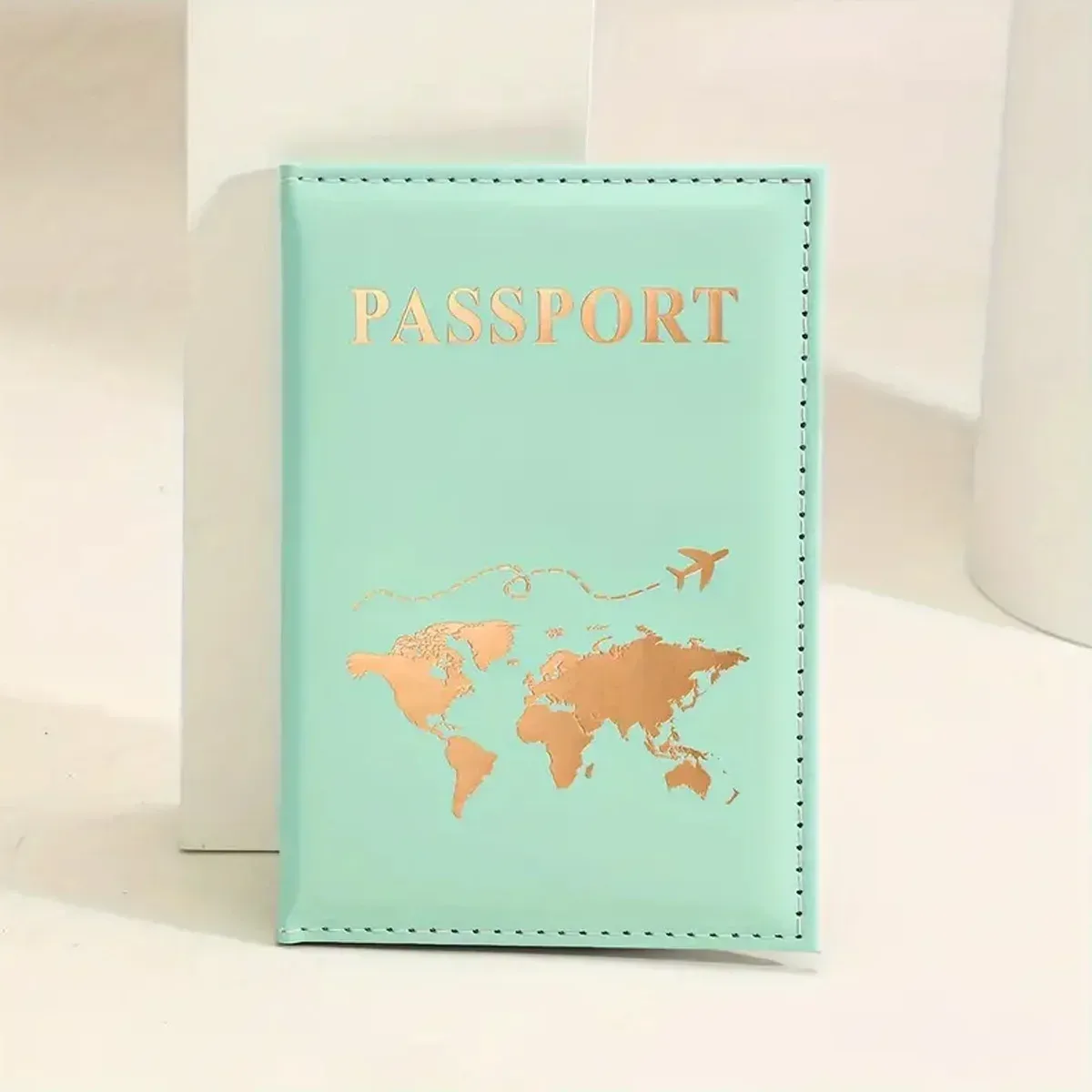 porte-passeport en cuir pu pour hommes et femmes, étui à la mode pour cartes de visite, protection d'identité, sac de couverture de passeport en poudre, 1pc