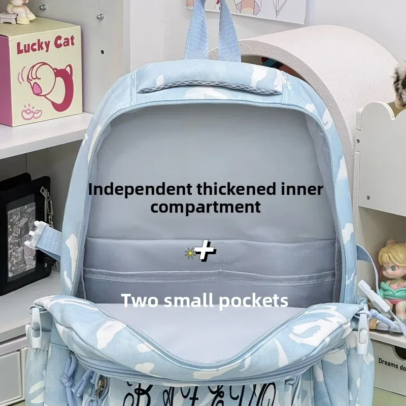 sac à dos camouflage bleu imprimé pour collégienne, style cool, sac d'école pour étudiante, sacoche pour ordinateur portable, sac à dos de voyage décontracté