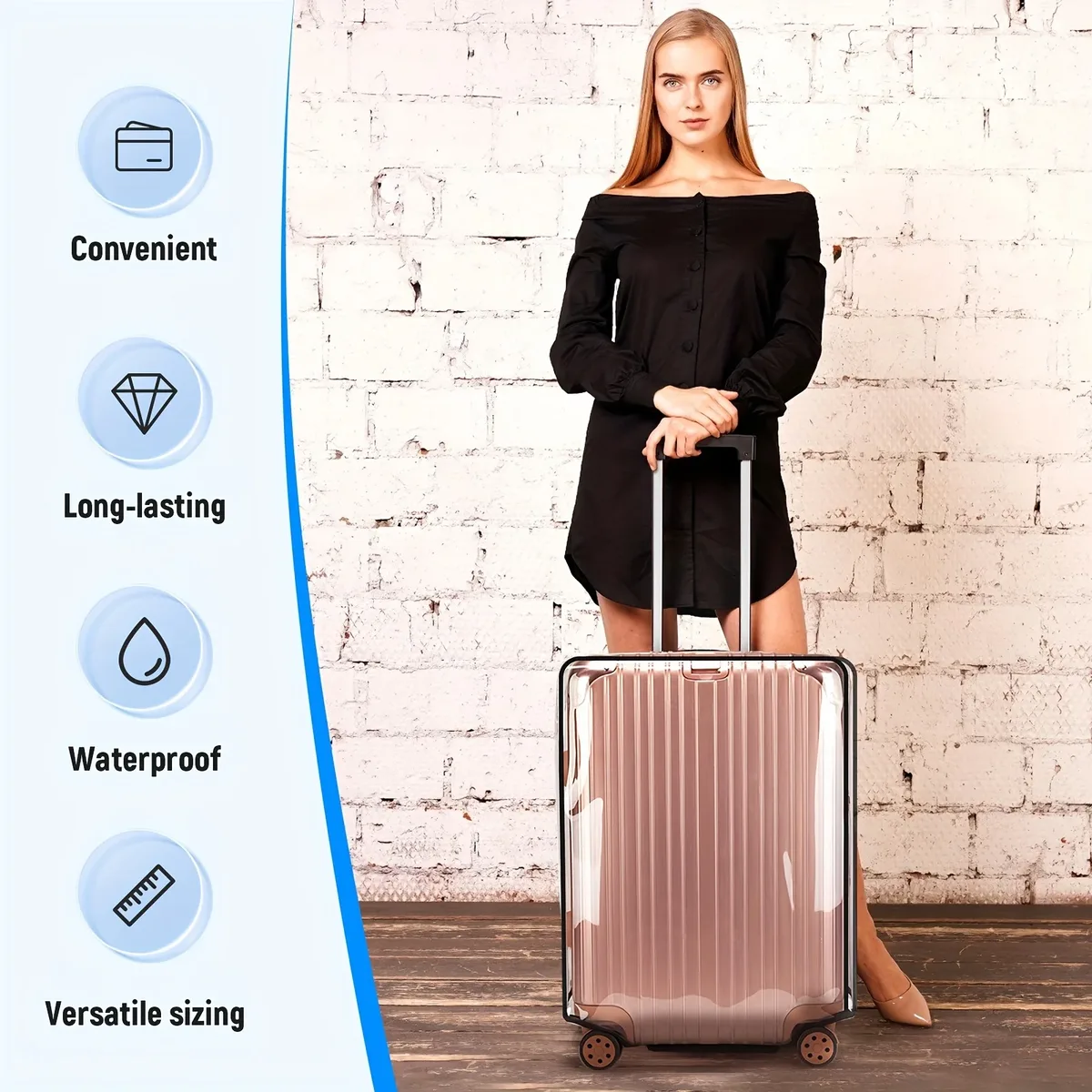 housse de protection transparente en pvc pour bagages, 1 pièce, protection universelle anti-poussière et anti-