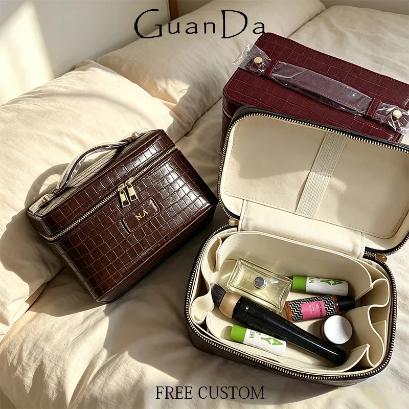 sac de voyage personnalisé en cuir motif crocodile avec fermeture éclair, grande capacité, poignée supérieure,