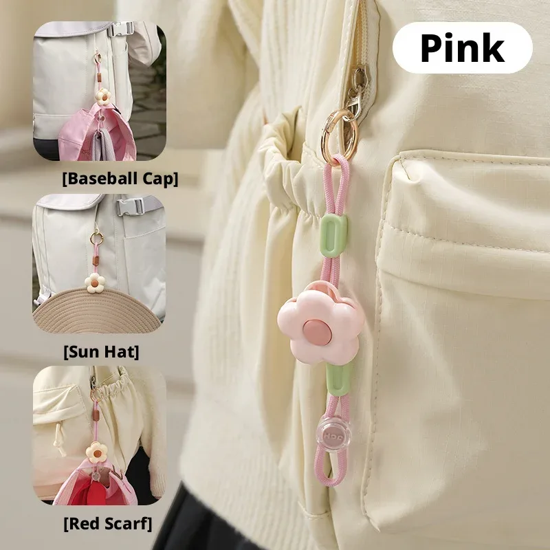 clip de chapeau mignon en forme de fleur pour sac à dos, support de chapeau portable mains libres pour le voyage, accroche-chapeau d'extérieur pour chapeau de soleil, casquette de baseball, foulard