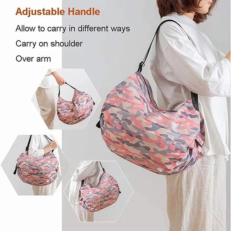 Sac de rangement pliable, écologique et imperméable pour les voyages et le shopping, sac à main portable, grande capacité, essentiels de voyage