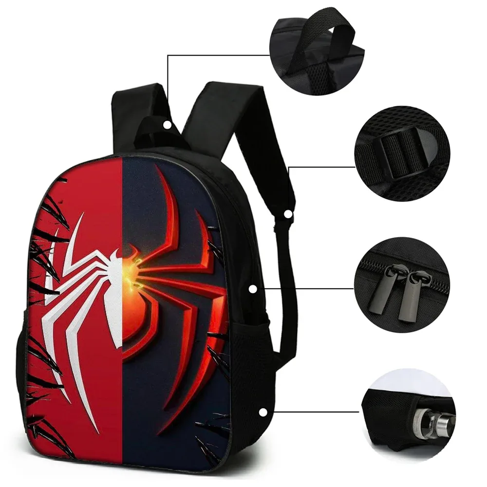 ensemble de 3 sacs à dos imprimés araignée | sac à dos décontracté de grande capacité avec pochette et sac fourre-tout assortis, parfait pour un usage quotidien