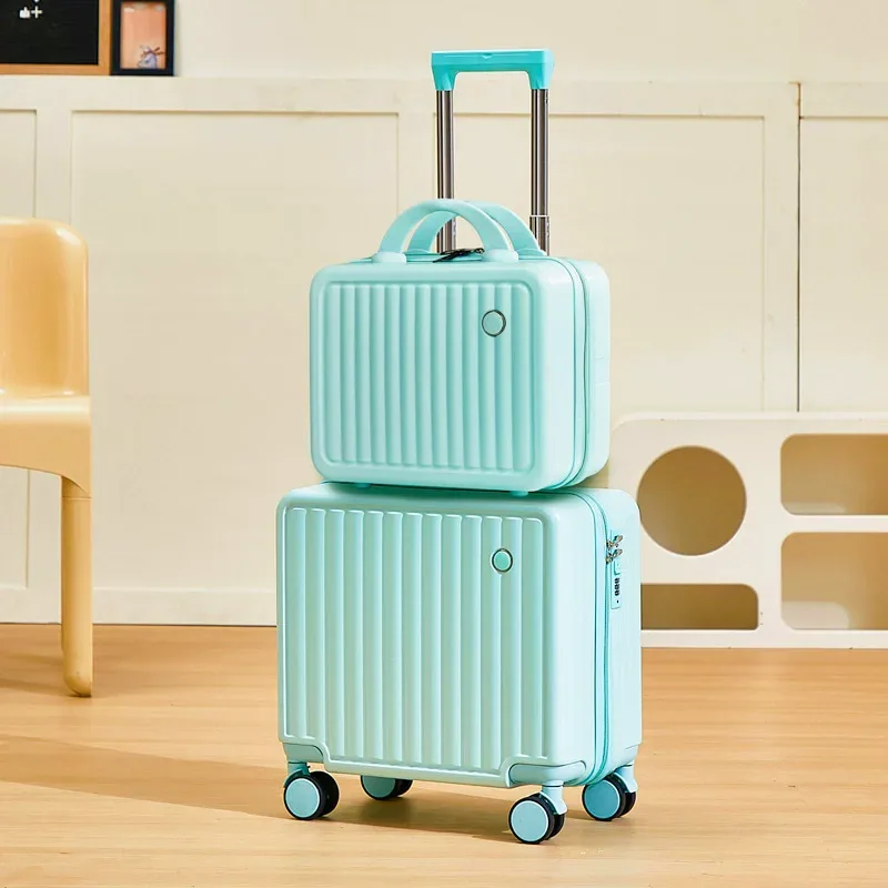 【acheter 18 pouces prendre 1 14 pouces】cod valise légère bagage à main sac de voyage 360 ° bagage à roulettes universel