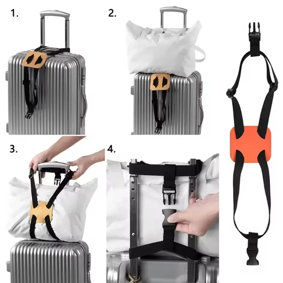 sangle de fixation anti-perte à sangles croisées pour valise de voyage, accessoire d'emballage, sangle à boucle pour bagages