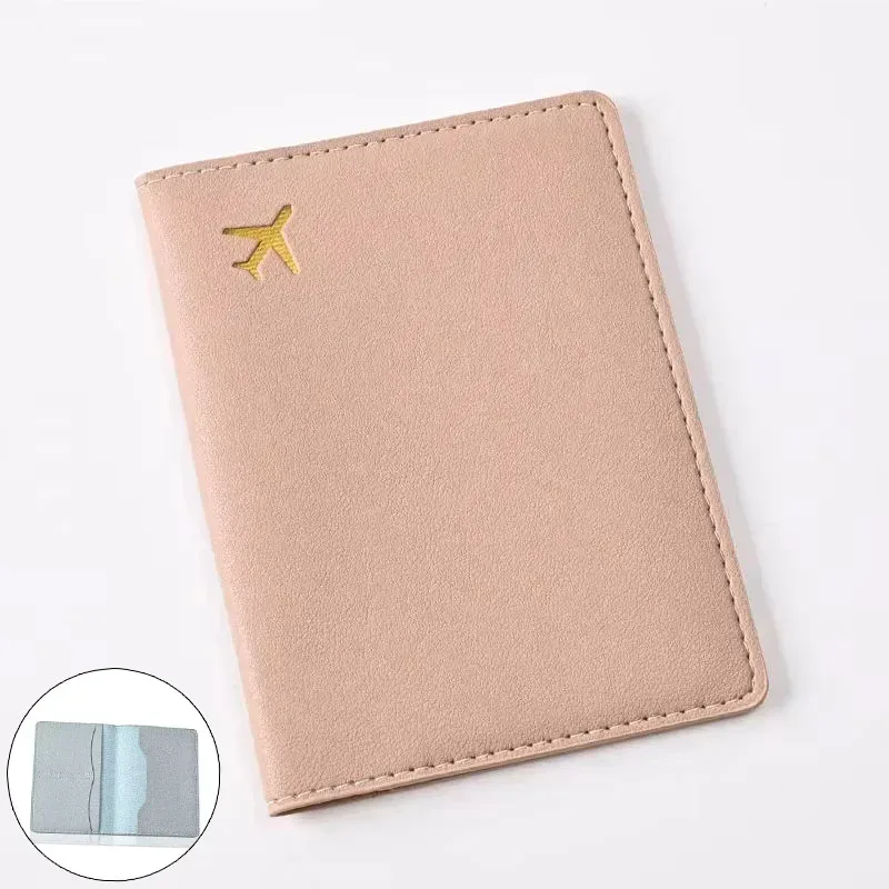 porte-passeport en cuir pu pour femmes et hommes, clip multifonctionnel pour billet d'avion, portefeuille et étui pour carte d'identité, 1pc