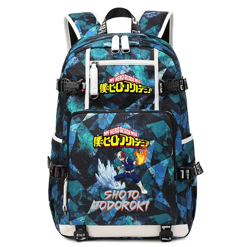 sac à dos d'école imprimé my hero academia, grande capacité, sac à dos décontracté pour garçons et filles, sac à livres de voyage pour enfants