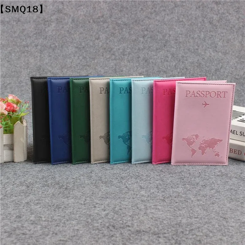 housse de passeport en cuir pu pour hommes et femmes, organisateur, porte-cartes de protection, couvertures de documents d'identité, étui de passeport de voyage, 1 pièce【smq】