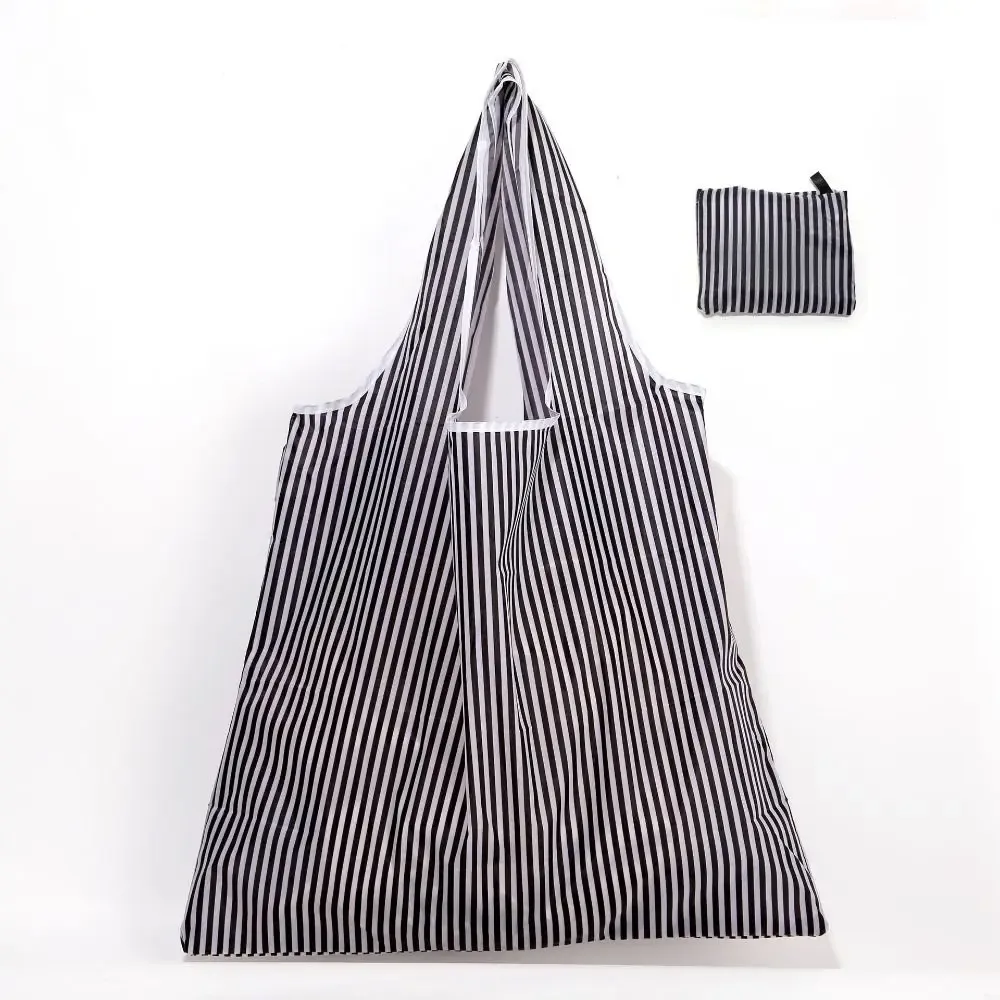 sac de shopping pliable de grande capacité, léger, lavable, sac fourre-tout recyclable, sac de rangement portable, respectueux de l'environnement