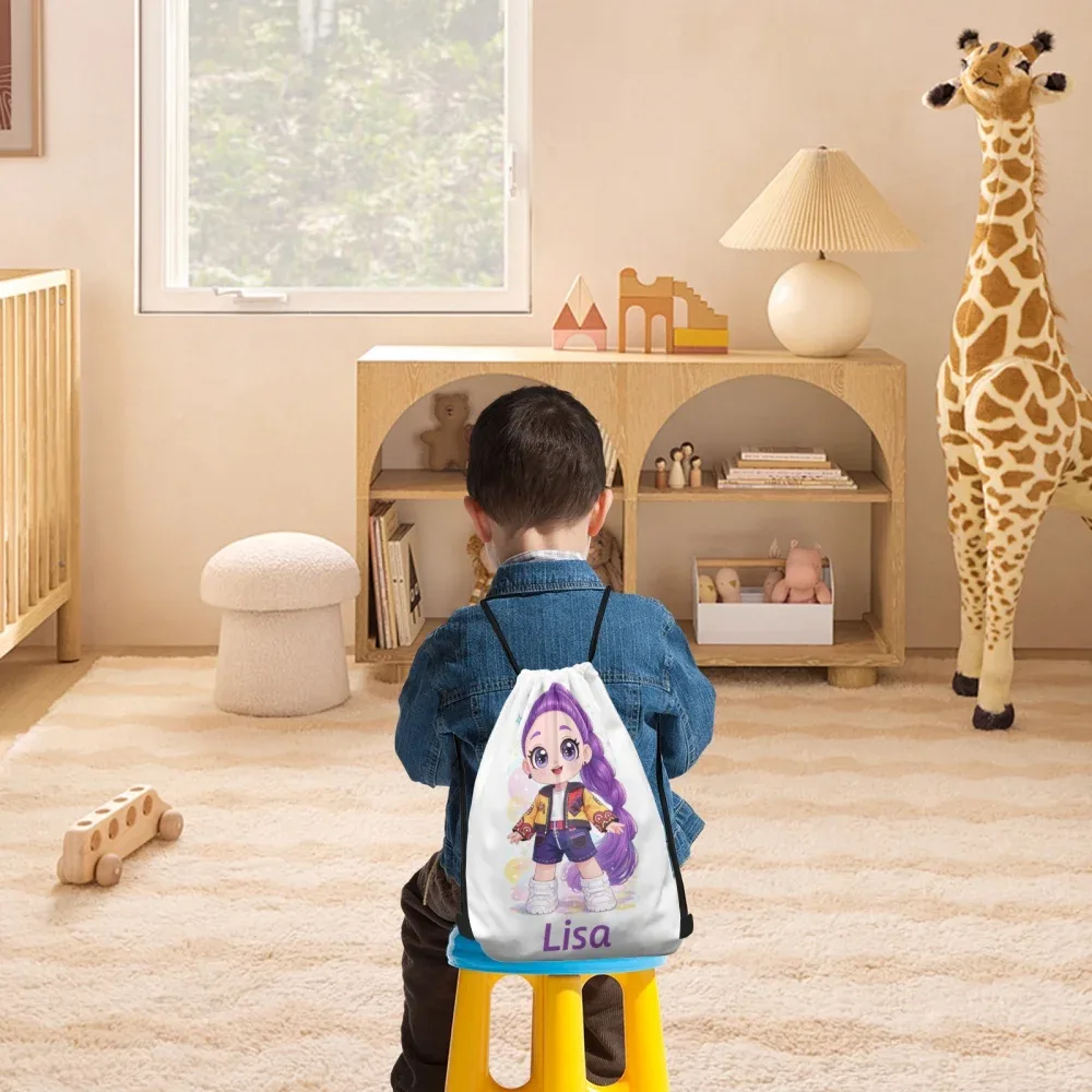 sac à dos personnalisé avec cordon de serrage, sac de sport avec nom personnalisé, sac de voyage léger, sac à bandoulière, sac de rangement quotidien, sac cadeau, 3 tailles