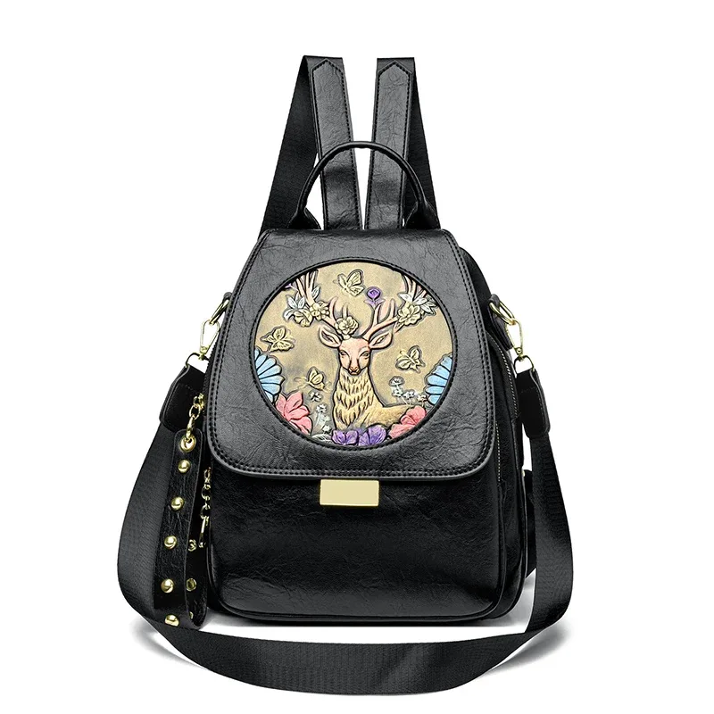 femmes de luxe en cuir véritable sac à dos décontracté dames sac à bandoulière mode grande capacité voyage femme qualité peau de vache sac à dos