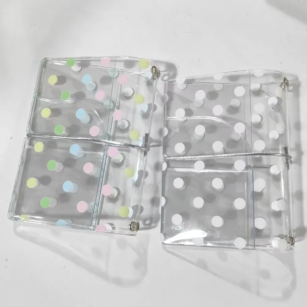 Porte-passeport à pois avec bande élastique, couverture transparente pour carnet TN, étui de protection portable pour passeport, idéal pour les voyages.