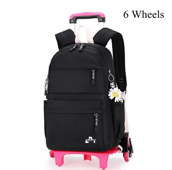 sacs d'école à roulettes de 16 pouces, sac à dos roulant pour filles, sac à dos de voyage, sacs d'école étanches avec roulettes