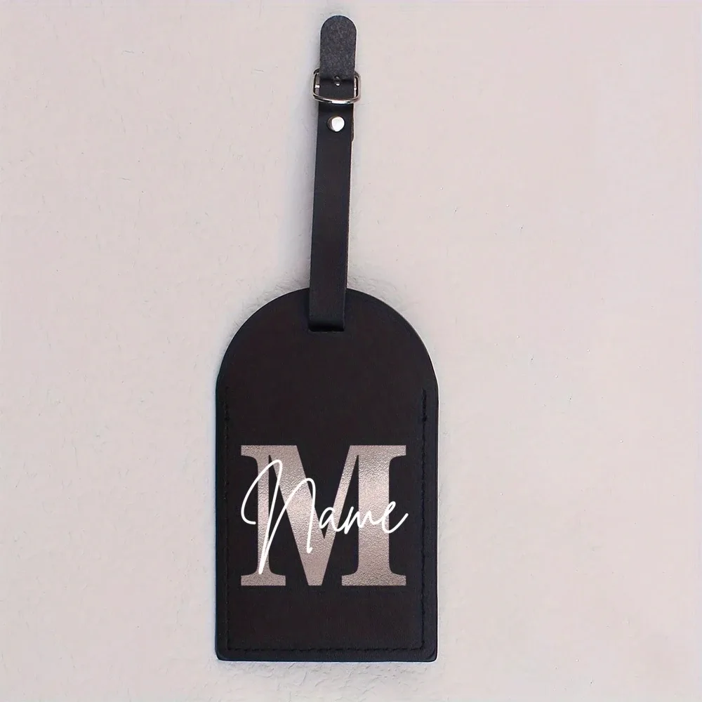 étiquette de bagage personnalisée avec nom/initiales/texte - design de voyage vintage, étiquette d'identification personnalisée pour valise