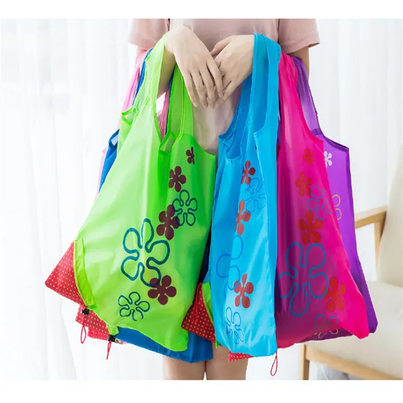 sac de rangement créatif pour l'environnement, sacs à provisions pliables harvey, sac fourre-tout réutilisable, sac d'épicerie pliable, sac à soupe en nylon, 1pc