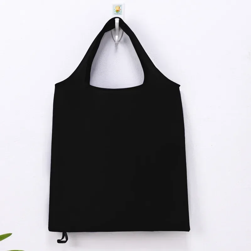 sac de courses réutilisable pour femmes et hommes, sac d'épicerie pliable en nylon de couleur unie, sac fourre-tout écologique, sacs à main portables