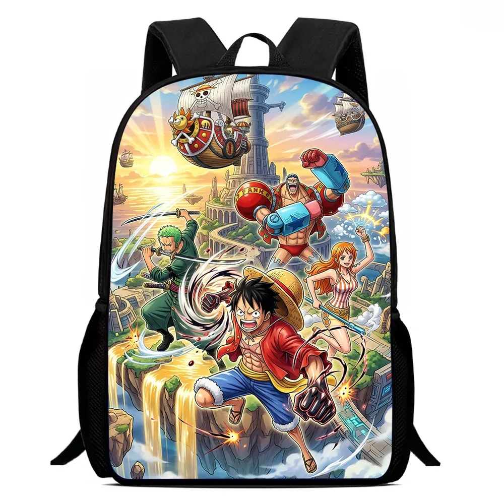 sac à dos mochila one piece de 15 pouces, sac à dos d'école léger unisexe pour garçons et filles de 6 à 10 ans, sac à dos de voyage décontracté