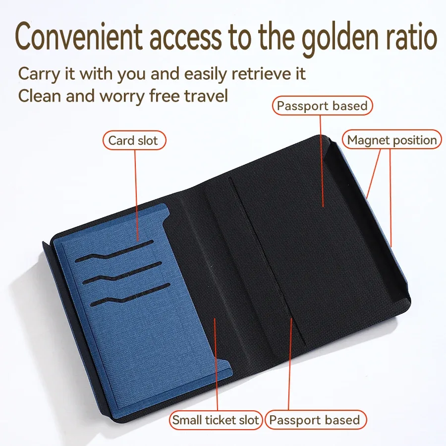portefeuille de voyage multifonctionnel en cuir texturé avec porte-cartes, pochette pour billets et porte-documents pour les voyages