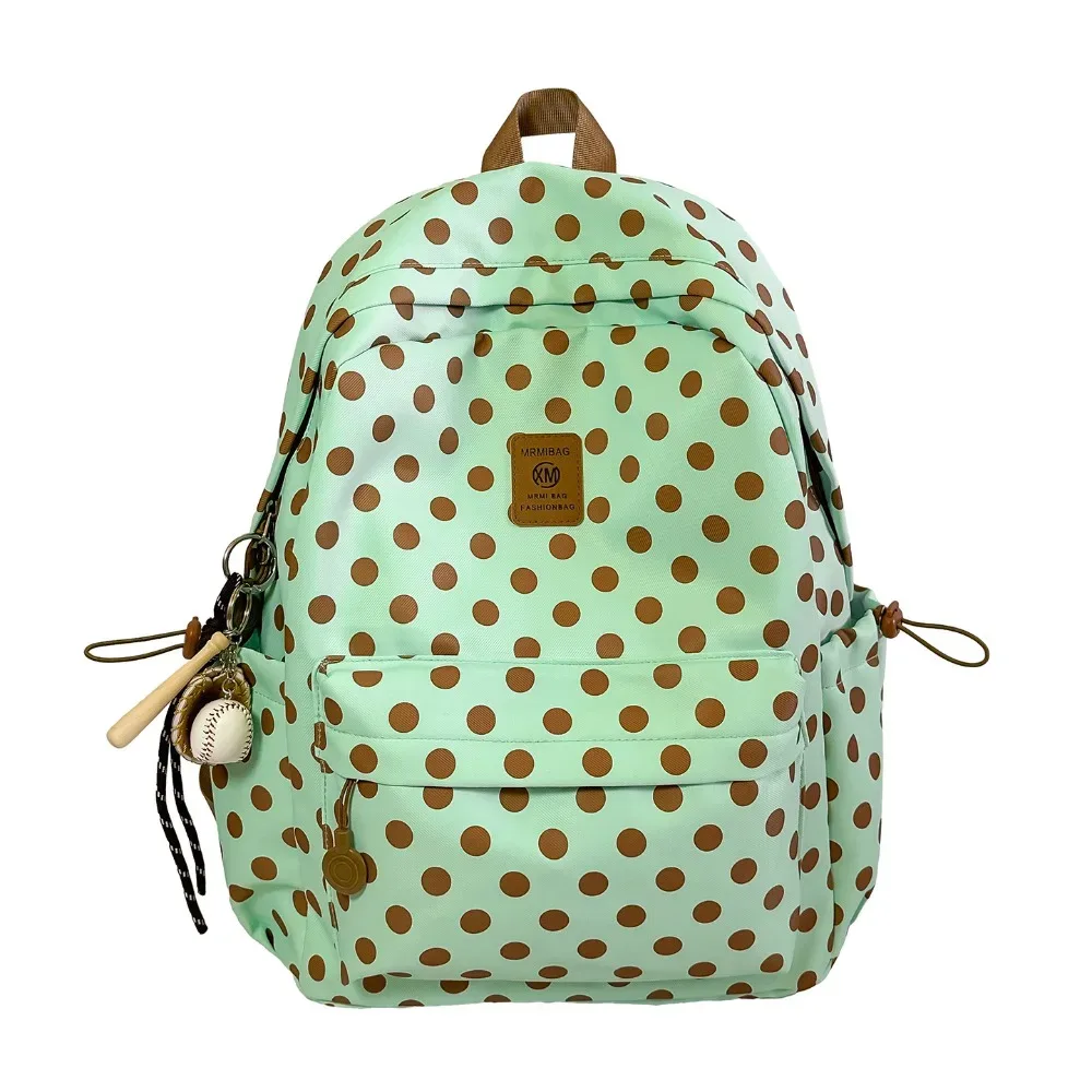 sac à dos à pois doux, minimaliste, plusieurs poches, garniture en dentelle, grande capacité, durable, sac d'école pour étudiants, utilisation en voyage