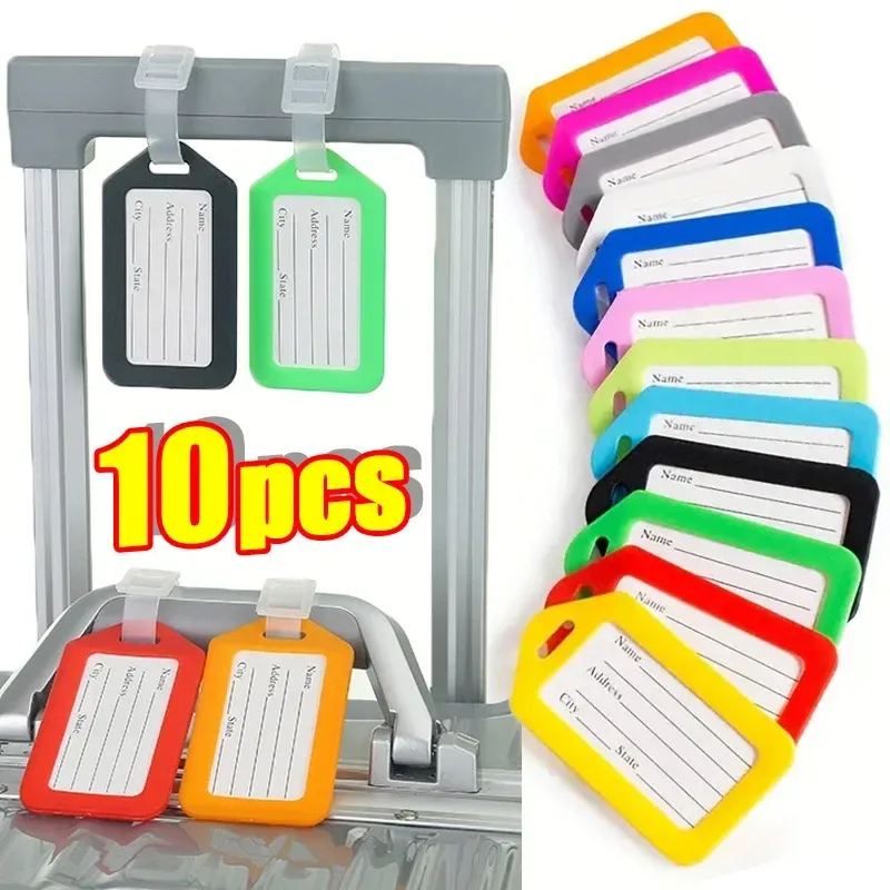 étiquettes de bagages colorées pour sac de visite, nom de valise, lettres personnalisées pour avion, accessoir