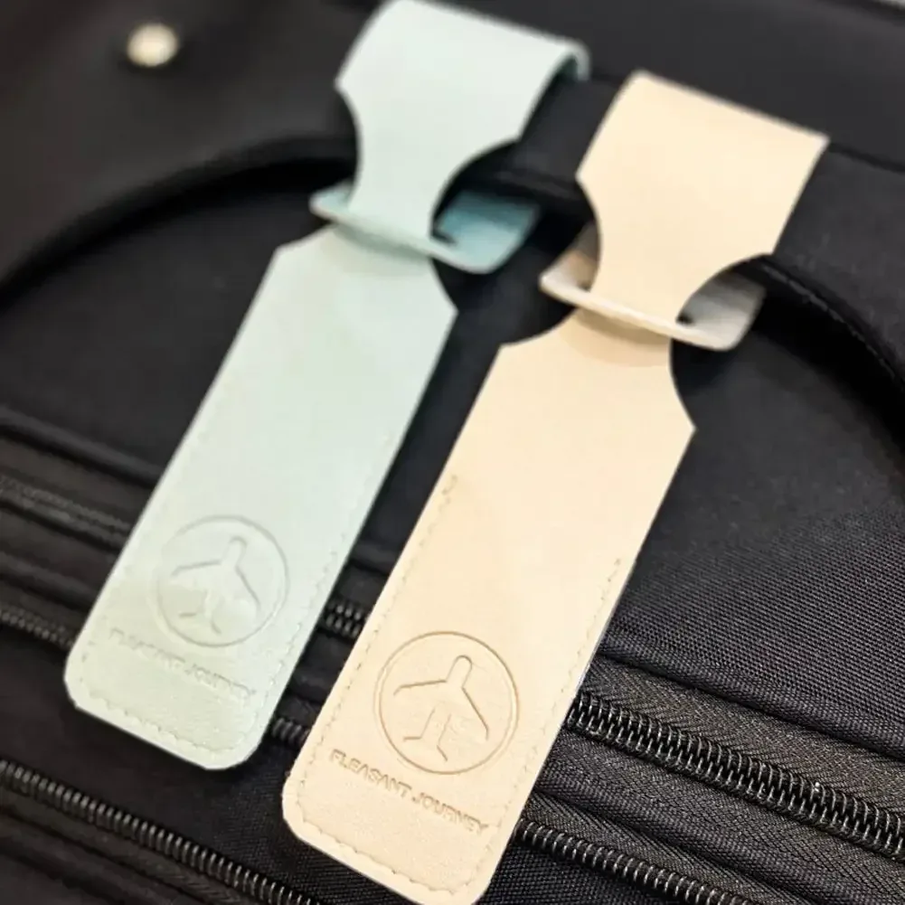 étiquette de bagage en cuir pu, identifiant de valise de bagage créatif, support d'identification, étiquettes d'embarquement, étiquette portable, accessoires de voyage