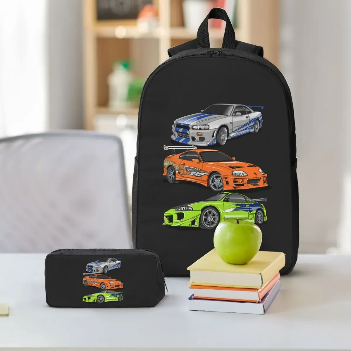 sac à dos brian o'connor du film fast and furious, sac d'école, sac à bandoulière pour ordinateur, 3 sacs à bandoulière isolés, sac à déjeuner, trousse à crayons
