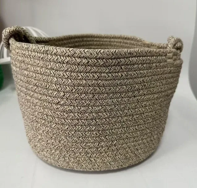 panier personnalisé pour bébé, corde brodée en coton, cadeaux pour nouveau-né, sac de rangement pour cadeau de réception-cadeau pour bébé, organisateur de jouets pour enfants