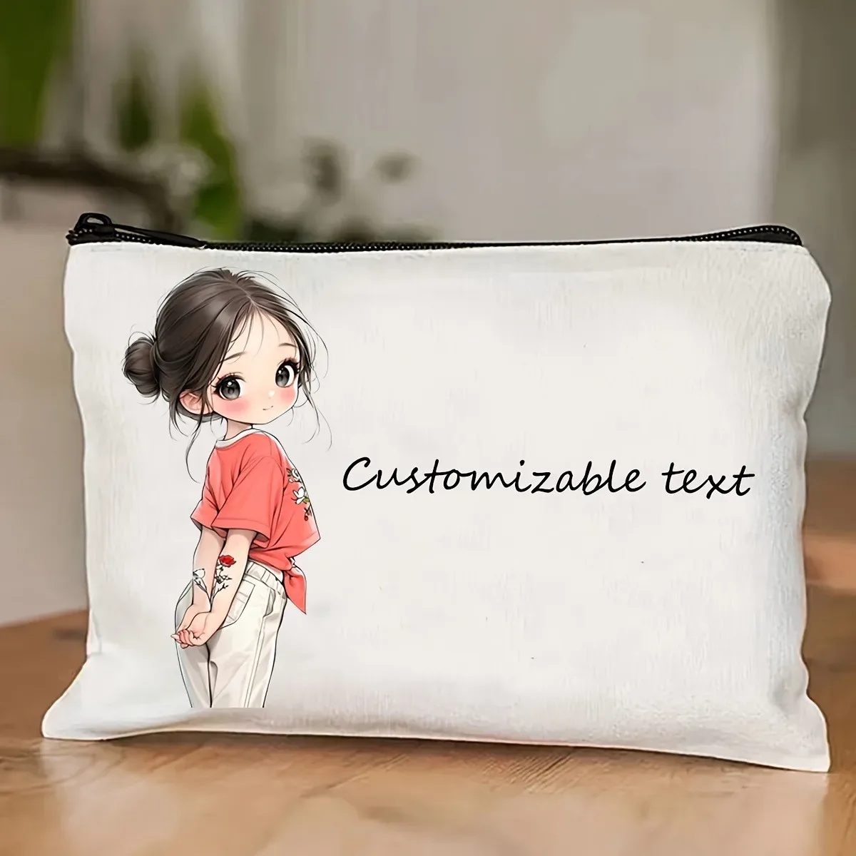 Sacs de maquillage floraux vintage uniques et chics personnalisés avec nom pour filles, pochette cosmétique, trousse de toilette, trousse à crayons, sac de rangement de voyage