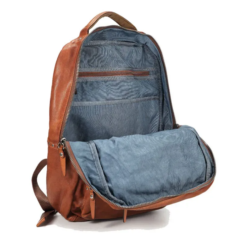 sac à dos décontracté de haute qualité en cuir véritable pour hommes et femmes, sac à dos de voyage de luxe en cuir de vache souple pour adolescents, sac à dos noir pour ordinateur portable