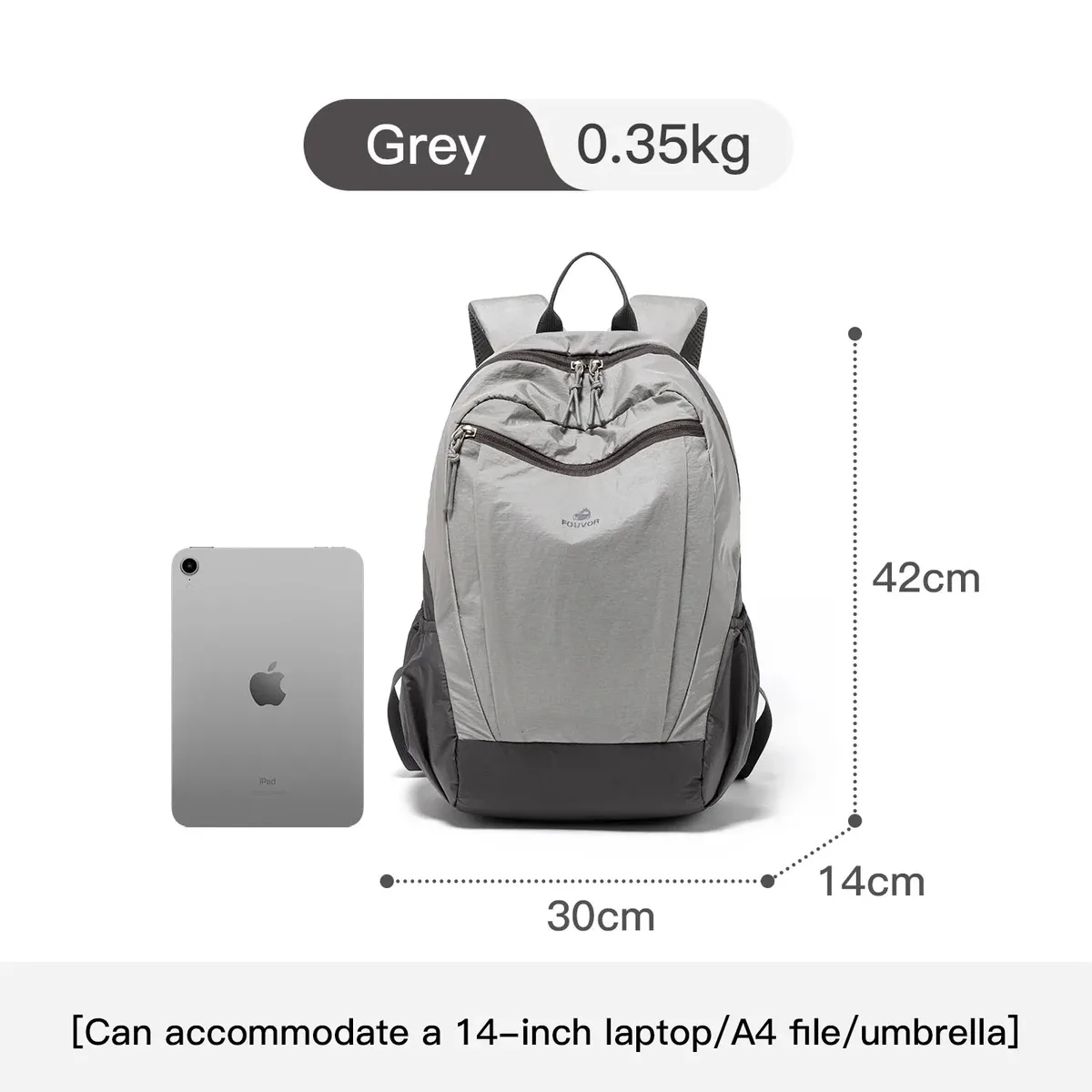 sac à dos en nylon grande capacité fouvor 2026 léger pour le voyage, la randonnée, le sport, les trajets quotidiens et l'école - modèle 3068-09