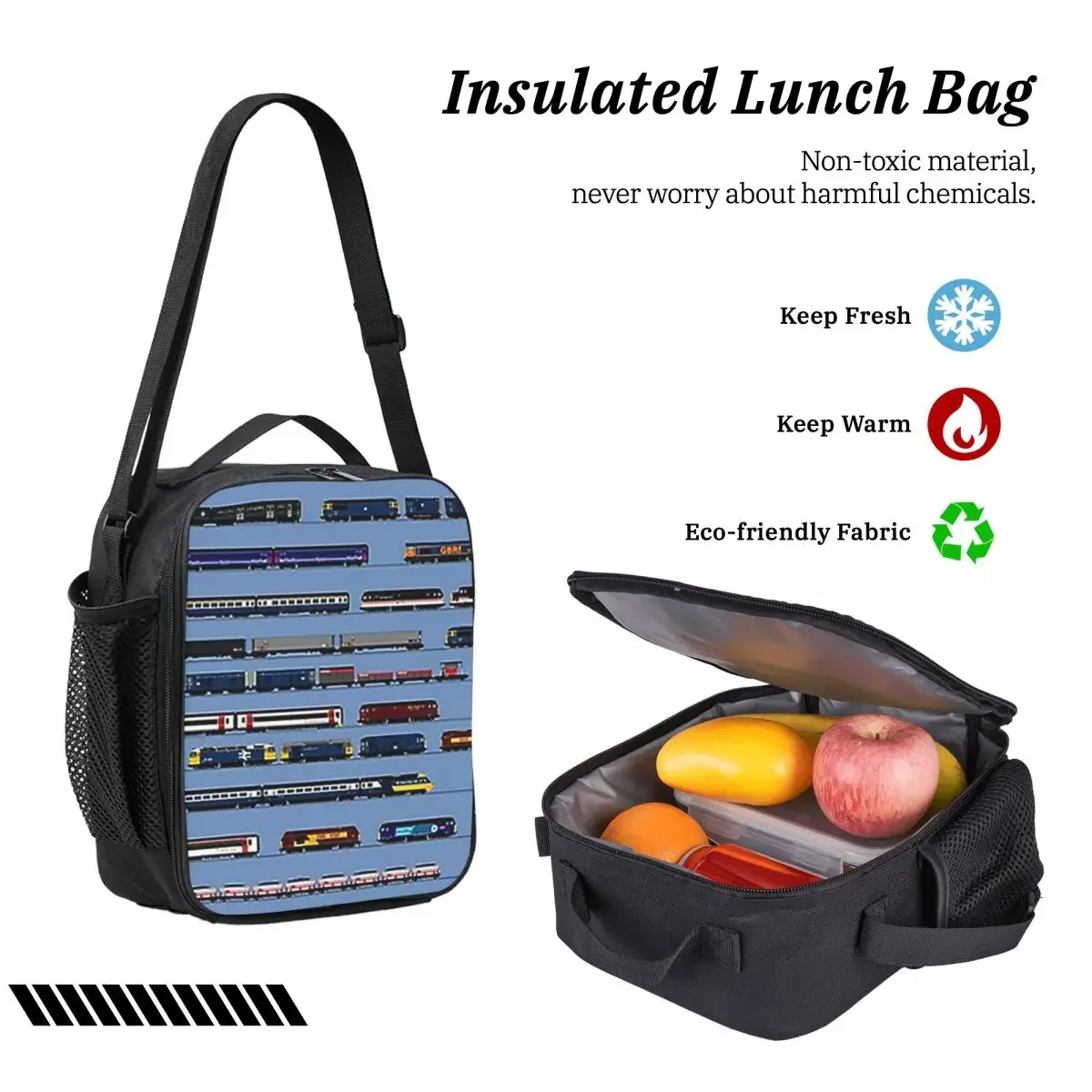 sac à dos british trains pour étudiants, garçons et filles, sac d'école, sac à bandoulière pour ordinateur portable, 3 pièces, sac à déjeuner isotherme, trousse à crayons