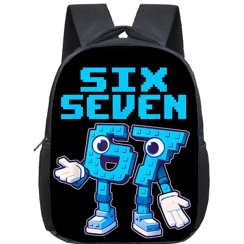 sac à dos orthopédique pour enfants, motif dessin animé, pour la maternelle, pour filles et garçons, avec les chiffres amusants 6 et 7, mochila meme 6 7