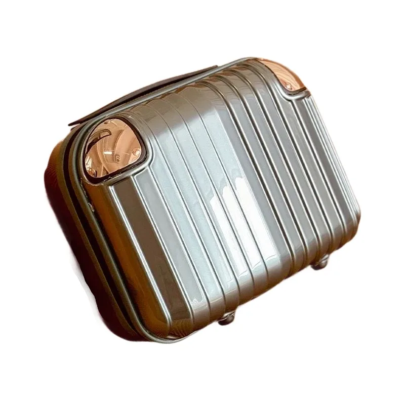 bagage à main léger de 14 pouces pour femmes, petite valise de cabine avec large poignée télescopique et organisateur de cosmétiques