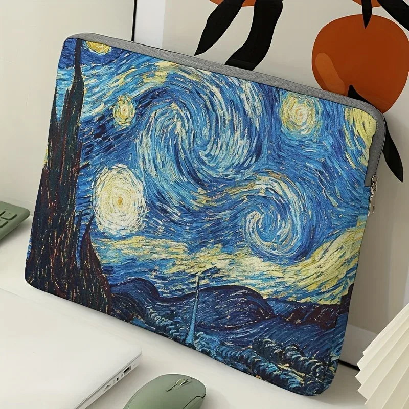 1, sac pour ordinateur portable Van Gogh Starry Sky Pattern, porte-documents, adapté aux ordinateurs portables de 15 pouces, sac pour ordinateur portable fixe (sans poche)