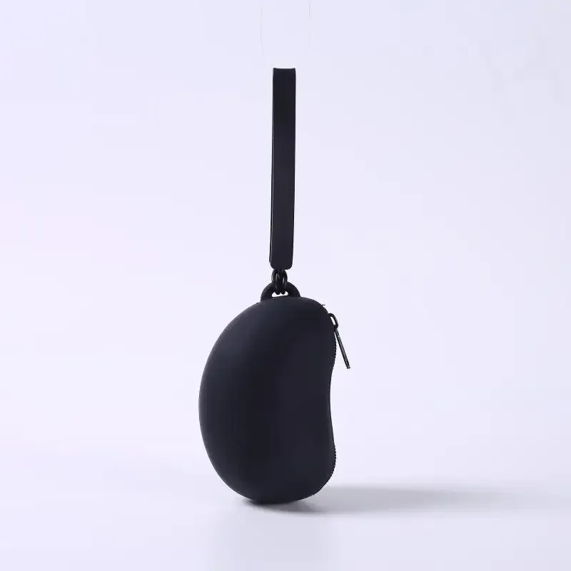 sac de rangement cosmétique en silicone bean, organisateur portable étanche pour écouteurs, câbles de données et porte-monnaie de voyage